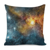 Blue Orange Stardust Galaxy Space Print Pillow Cover