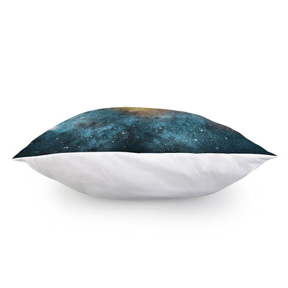 Blue Orange Stardust Galaxy Space Print Pillow Cover