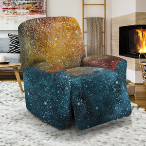 Blue Orange Stardust Galaxy Space Print Recliner Slipcover