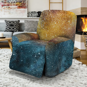 Blue Orange Stardust Galaxy Space Print Recliner Slipcover