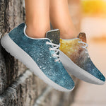 Blue Orange Stardust Galaxy Space Print Sport Shoes GearFrost