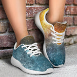 Blue Orange Stardust Galaxy Space Print Sport Shoes GearFrost