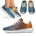 Blue Orange Stardust Galaxy Space Print Sport Shoes GearFrost