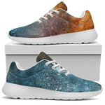 Blue Orange Stardust Galaxy Space Print Sport Shoes GearFrost