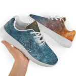 Blue Orange Stardust Galaxy Space Print Sport Shoes GearFrost