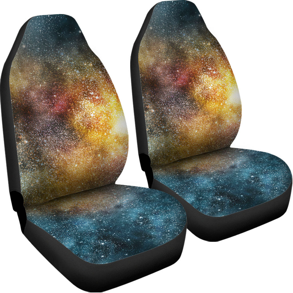 Blue Orange Stardust Galaxy Space Print Universal Fit Car Seat Covers