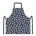 Blue Origami Crane Pattern Print Apron