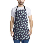 Blue Origami Crane Pattern Print Apron