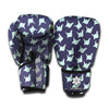 Blue Origami Crane Pattern Print Boxing Gloves