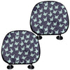 Blue Origami Crane Pattern Print Car Headrest Covers