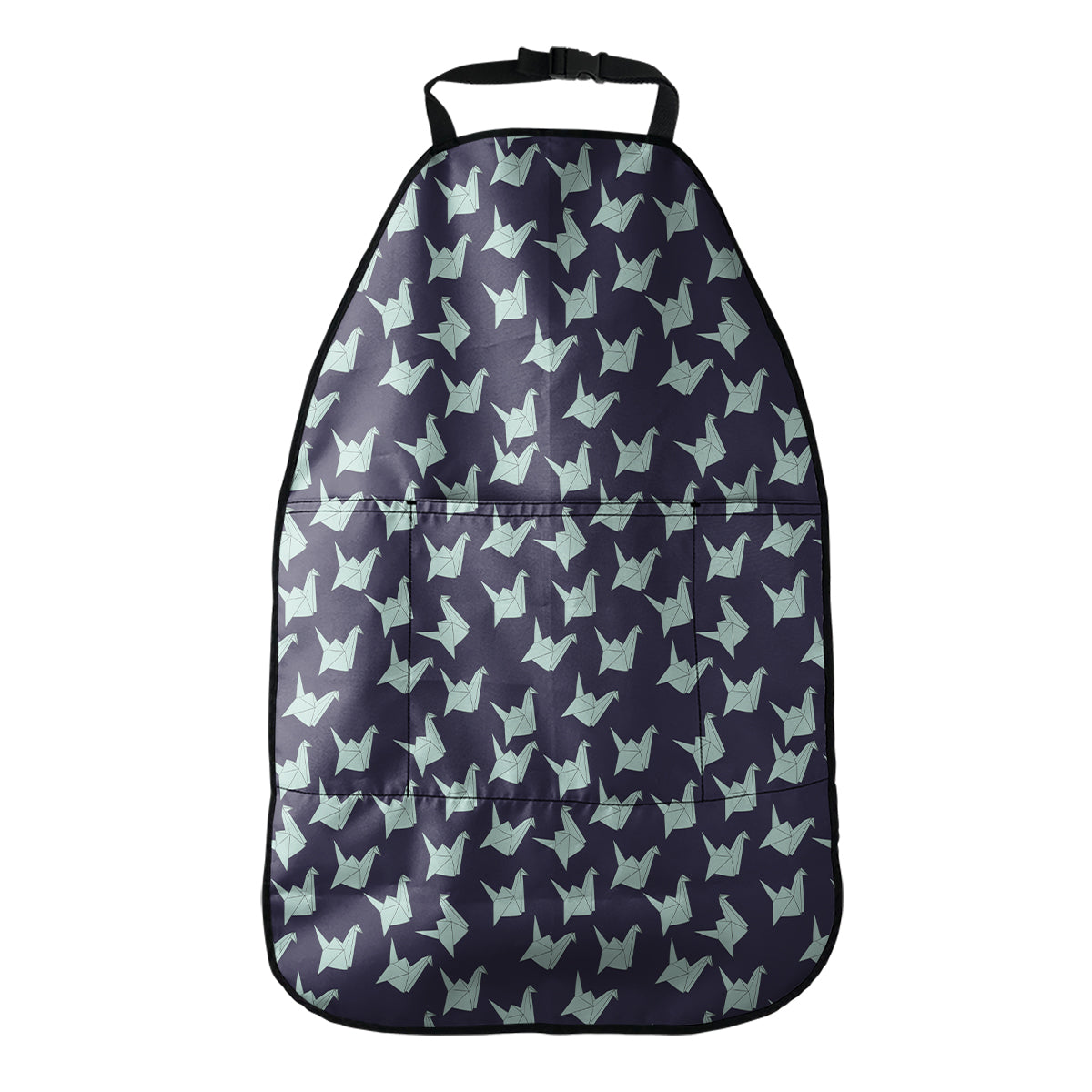 Blue Origami Crane Pattern Print Car Seat Organizers