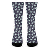 Blue Origami Crane Pattern Print Crew Socks