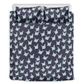 Blue Origami Crane Pattern Print Duvet Cover Bedding Set