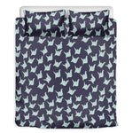 Blue Origami Crane Pattern Print Duvet Cover Bedding Set