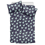 Blue Origami Crane Pattern Print Duvet Cover Bedding Set