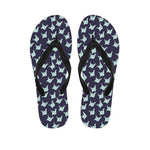 Blue Origami Crane Pattern Print Flip Flops