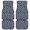 Blue Origami Crane Pattern Print Front and Back Car Floor Mats