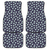 Blue Origami Crane Pattern Print Front and Back Car Floor Mats