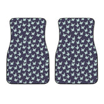Blue Origami Crane Pattern Print Front Car Floor Mats