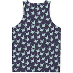 Blue Origami Crane Pattern Print Men's Tank Top