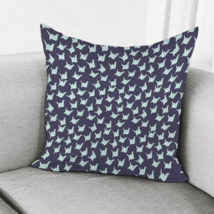 Blue Origami Crane Pattern Print Pillow Cover