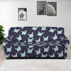 Blue Origami Crane Pattern Print Sofa Cover