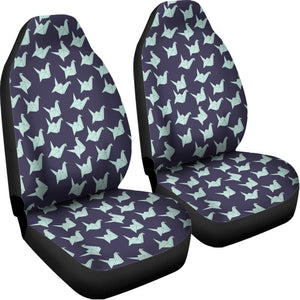 Blue Origami Crane Pattern Print Universal Fit Car Seat Covers