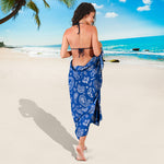 Blue Paisley Bandana Pattern Print Beach Sarong Wrap