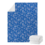 Blue Paisley Bandana Pattern Print Blanket