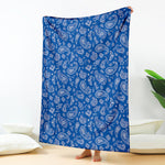 Blue Paisley Bandana Pattern Print Blanket