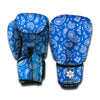 Blue Paisley Bandana Pattern Print Boxing Gloves