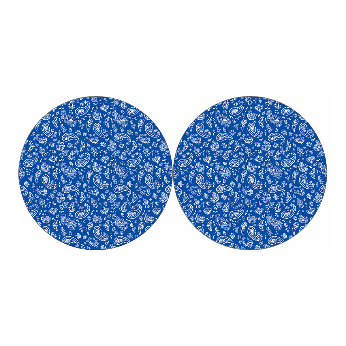 Blue Paisley Bandana Pattern Print Car Coasters