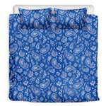 Blue Paisley Bandana Pattern Print Duvet Cover Bedding Set
