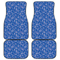 Blue Paisley Bandana Pattern Print Front and Back Car Floor Mats