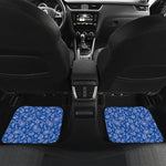 Blue Paisley Bandana Pattern Print Front and Back Car Floor Mats