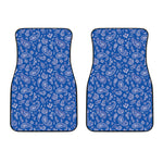 Blue Paisley Bandana Pattern Print Front Car Floor Mats