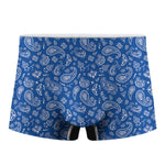 Blue Paisley Bandana Pattern Print Men's Boxer Briefs