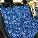 Blue Paisley Bandana Pattern Print Pet Car Back Seat Cover