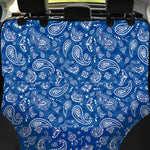 Blue Paisley Bandana Pattern Print Pet Car Back Seat Cover