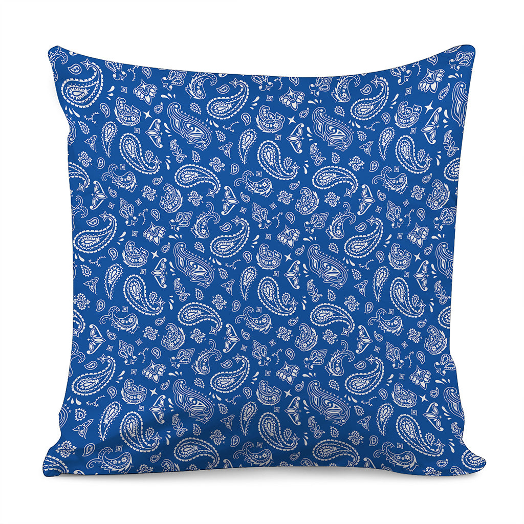 Blue Paisley Bandana Pattern Print Pillow Cover