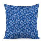 Blue Paisley Bandana Pattern Print Pillow Cover