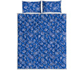 Blue Paisley Bandana Pattern Print Quilt Bed Set