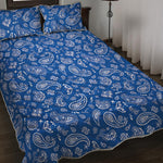 Blue Paisley Bandana Pattern Print Quilt Bed Set