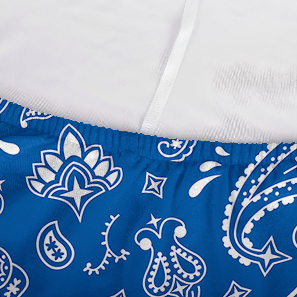 Blue Paisley Bandana Pattern Print Sofa Cover