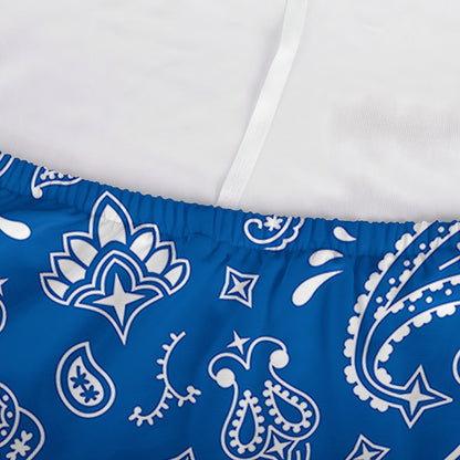 Blue Paisley Bandana Pattern Print Sofa Cover