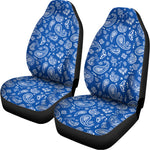 Blue Paisley Bandana Pattern Print Universal Fit Car Seat Covers