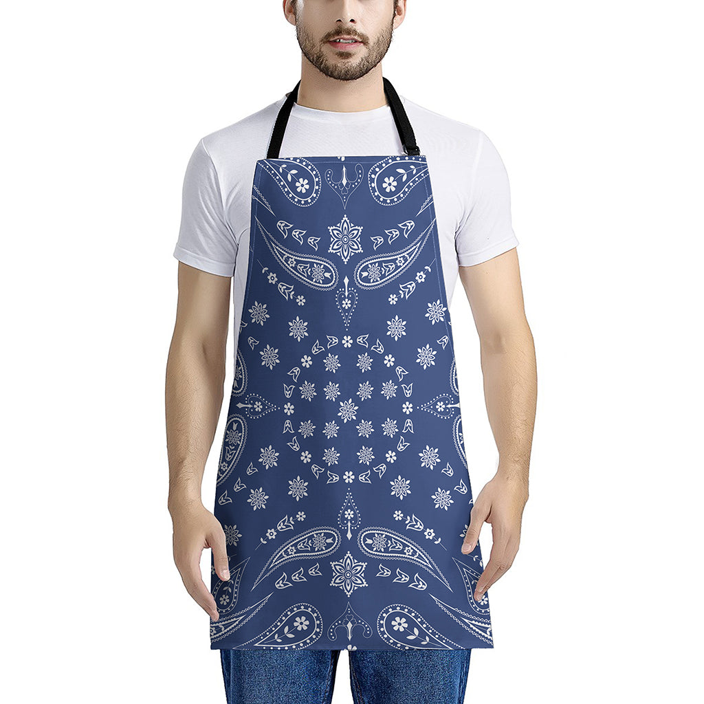 Blue Paisley Bandana Print Apron