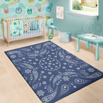 Blue Paisley Bandana Print Area Rug