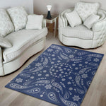 Blue Paisley Bandana Print Area Rug