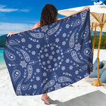Blue Paisley Bandana Print Beach Sarong Wrap